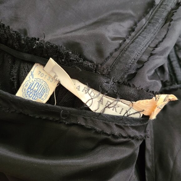 Leonard Arkin Black Lace Union Made 50s 60s Witchy Vintage Midi Dress - Picture 12 of 15